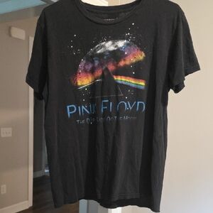 Pink Floyd Black Tee with Rainbow Graphic